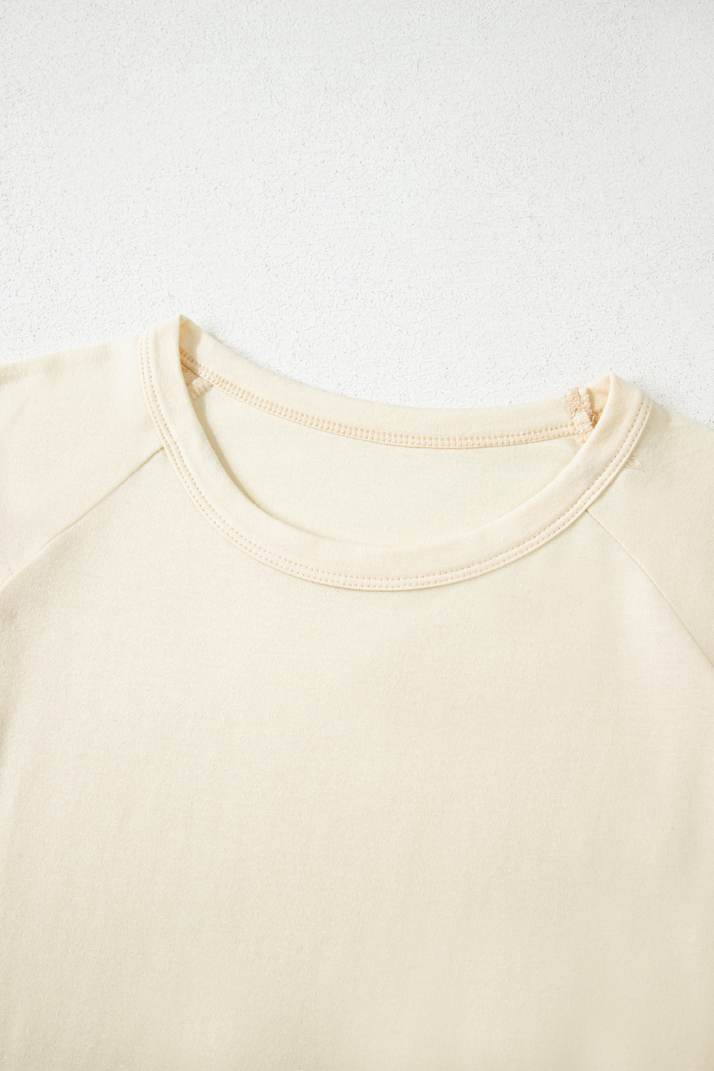 White Color Block Stitched Sleeve Loose Top