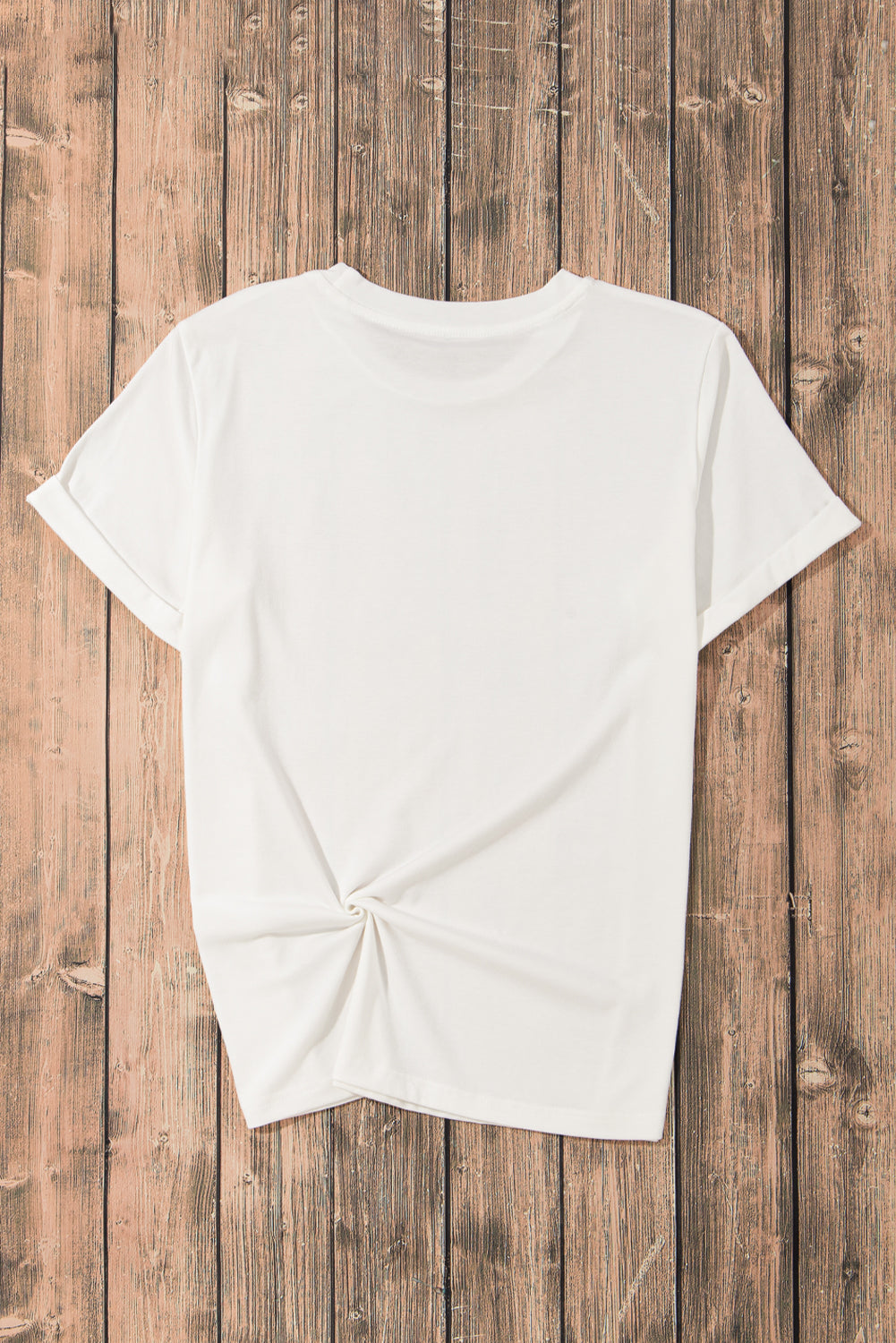 White Casual Plain Crew Neck Top