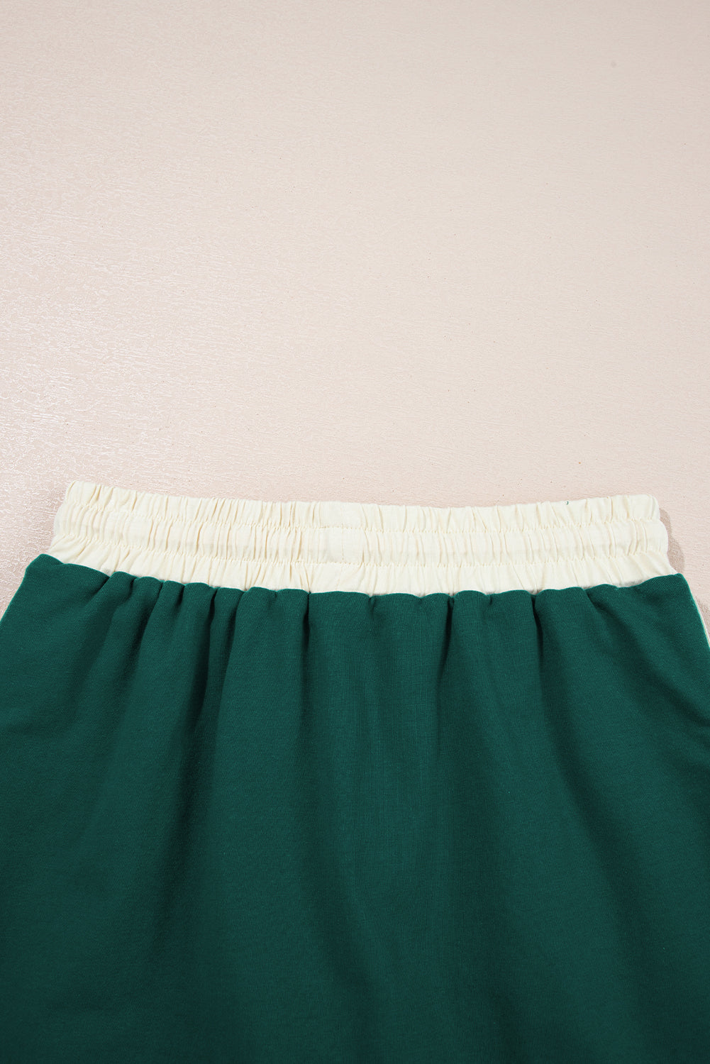 Evergreen Colorblock Edge Drop Shoulder Top and Skort-2Pcs Set
