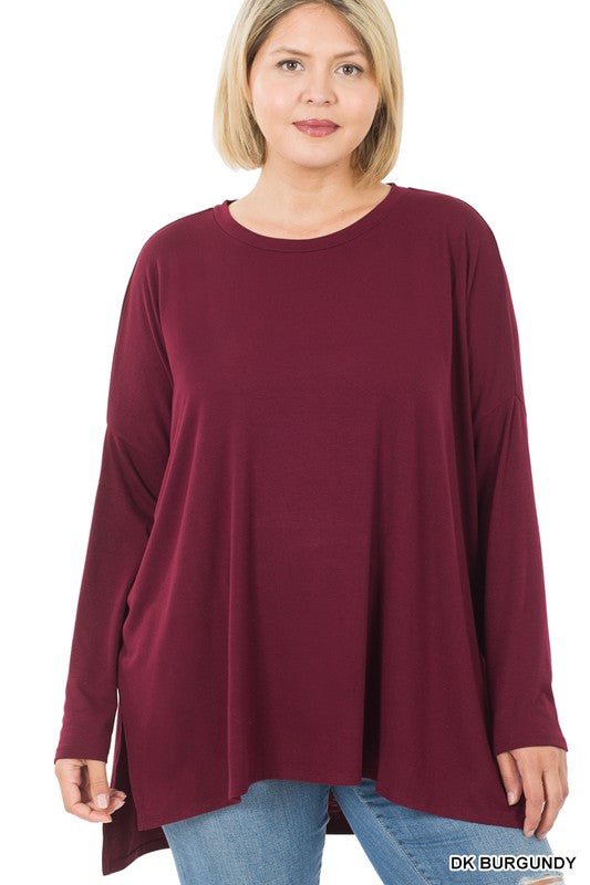 Plus Dolman Long Sleeve Round Neck Top