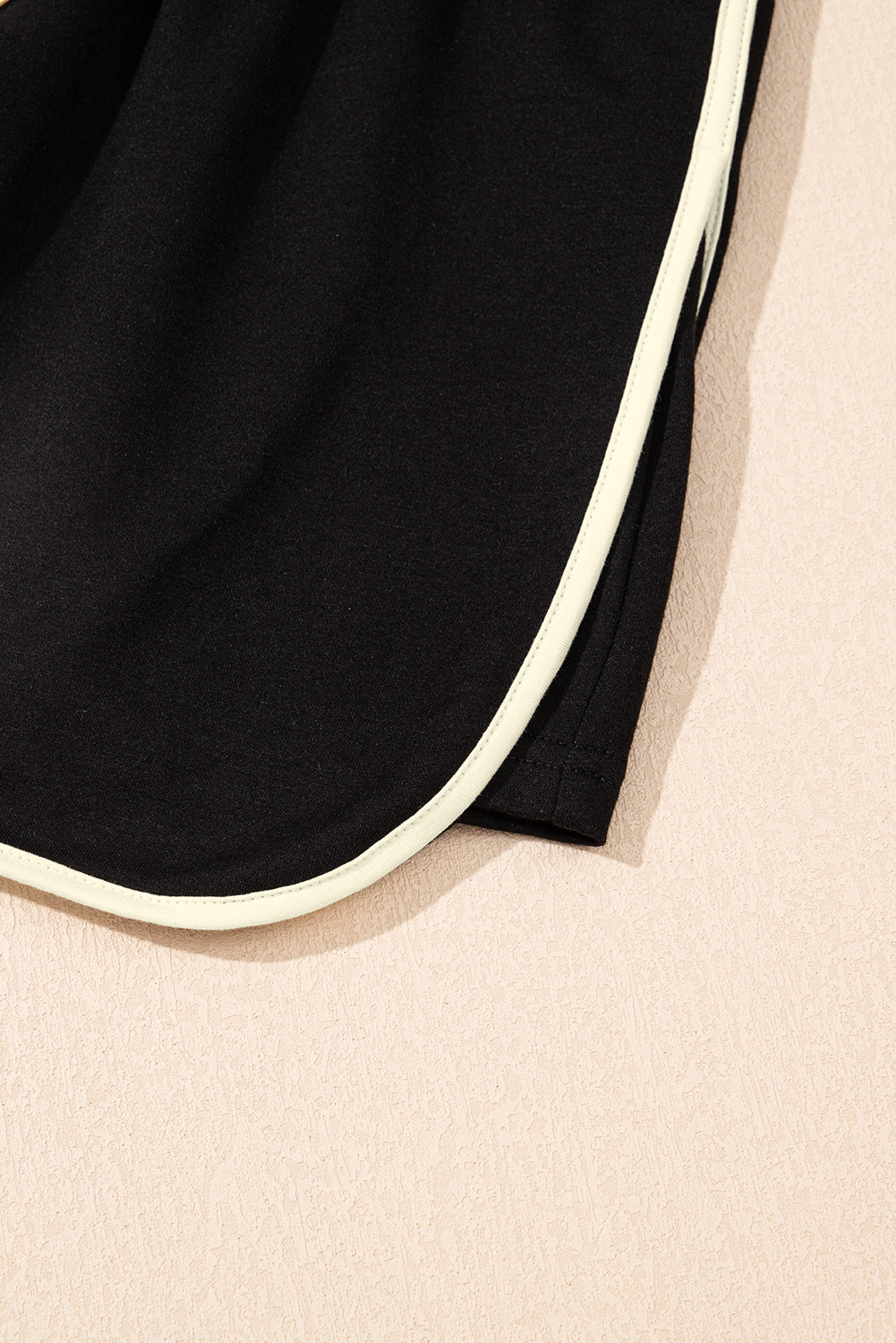 Black Colorblock Edge Drop Shoulder Top and Skort 2Pcs Set