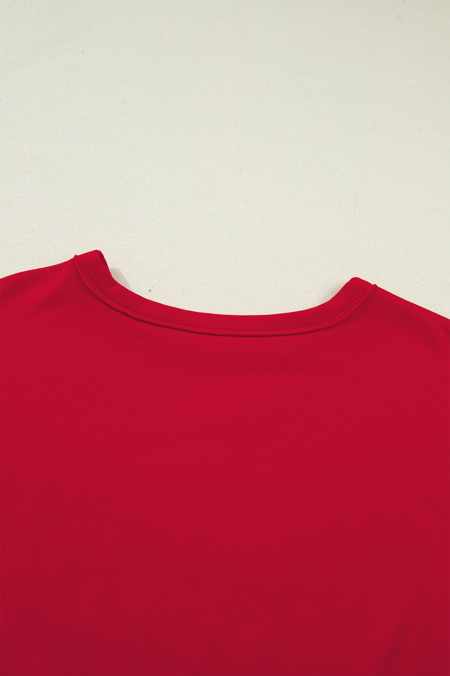 Racing Red Georgia letter printed raw seam drop shoulder loose blouse by Lavendar Lane Clothing, featuring bold lettering and relaxed fit.