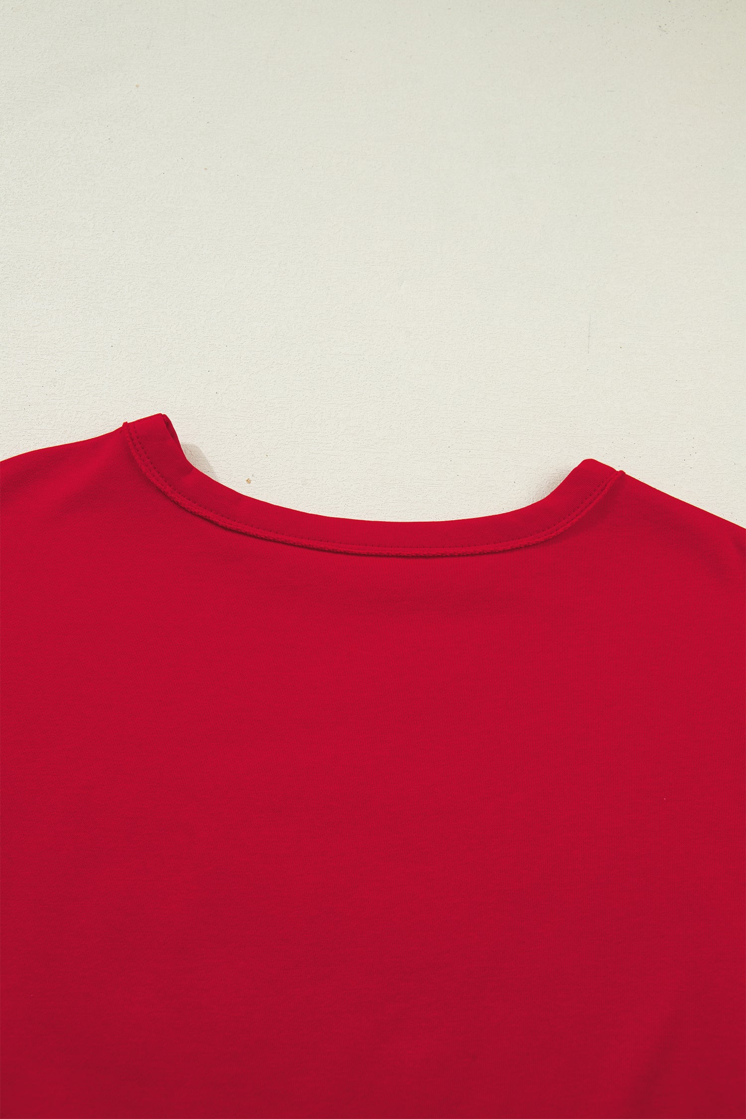 Racing Red Georgia letter printed raw seam drop shoulder loose blouse by Lavendar Lane Clothing, featuring bold lettering and relaxed fit.