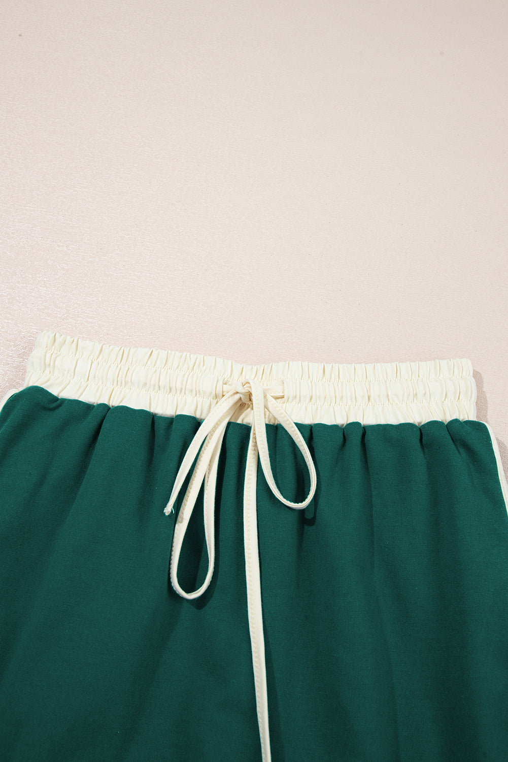 Evergreen Colorblock Edge Drop Shoulder Top and Skort-2Pcs Set