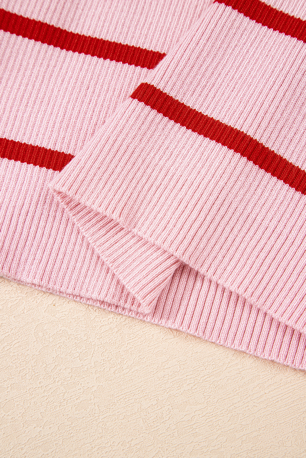 Rose Stripe Striped Scalloped Edge U Neck Sleeveless Sweater Vest - Lavendar Lane Clothing