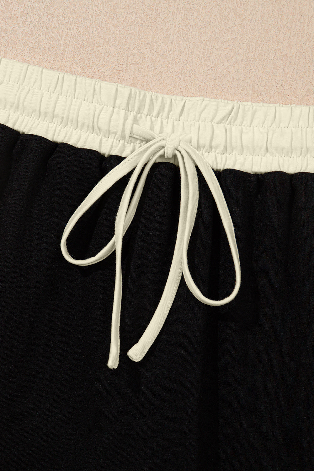 Black Colorblock Edge Drop Shoulder Top and Skort 2Pcs Set