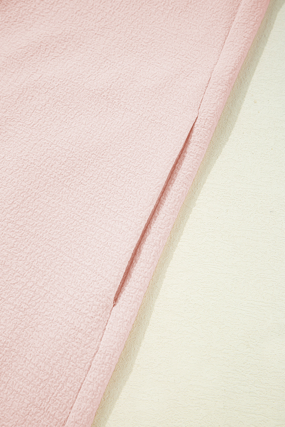 Light Pink Textured Flutter Sleeve Square Neck Bow Back Dress