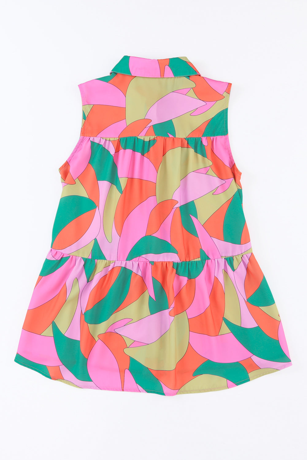 Multicolor Abstract Geometric Print Sleeveless Top