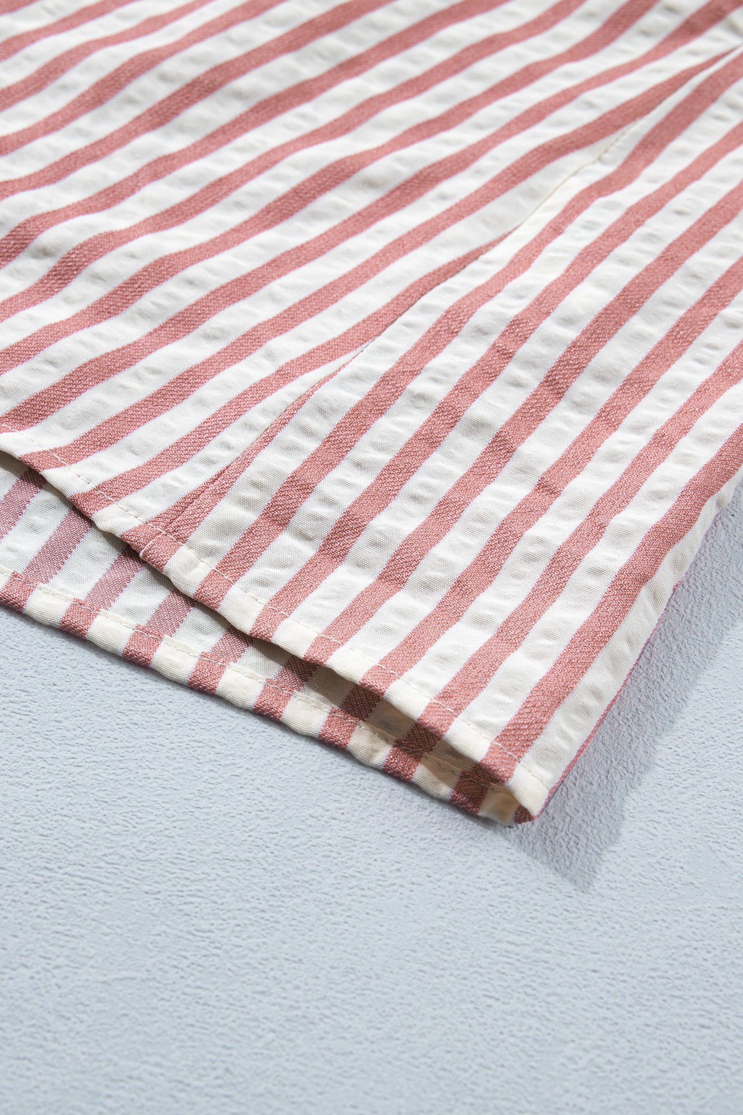 Pink stripe leopard trim V-neck button-down blouse from Lavender Lane Clothing, half-sleeve top with stylish pattern.