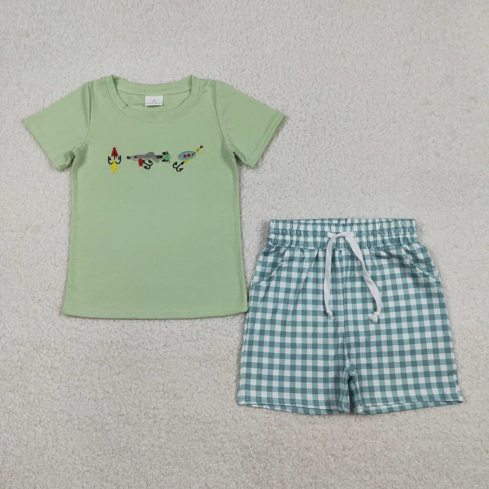 Lavendar Lane Clothing boy's short sleeve shorts set in vibrant colors, featuring a comfortable and stylish design.