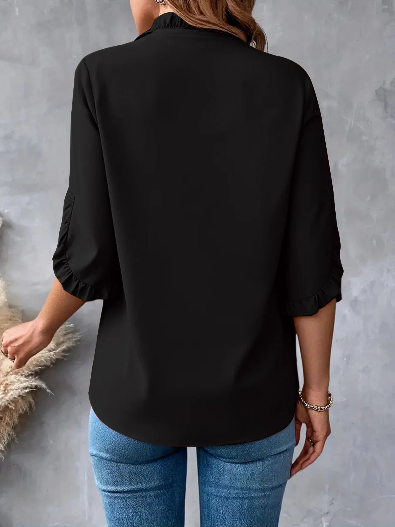 Lavendar Lane Women's Petal Short Sleeve V-Neck Blouse in various colors, lightweight and stylish for casual or office wear.