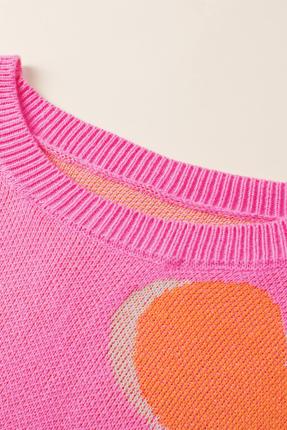 Bonbon Plus Size Flower Pattern Drop Shoulder Sweater
