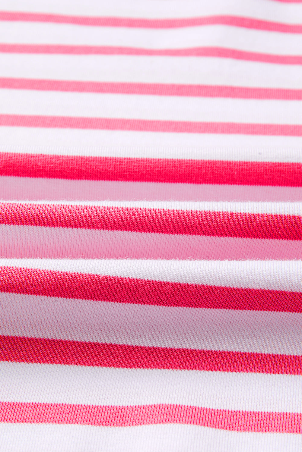 Pink Stripe Mixed Pattern Patchwork Uneven Hem Loose Top