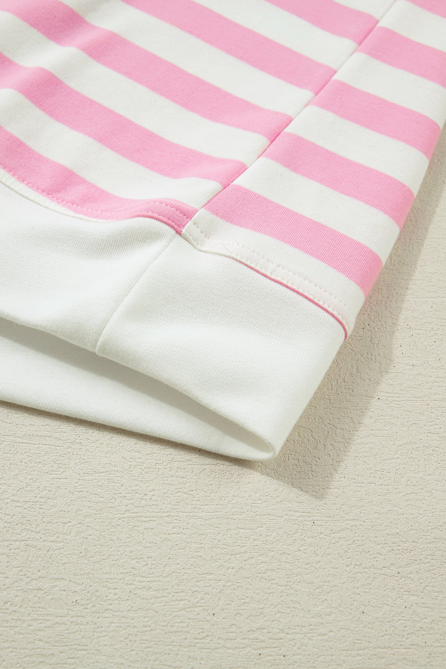 Pink striped collar V-neck blouse with ruffled short sleeves from Lavendar Lane Clothing, featuring a stylish and feminine design.