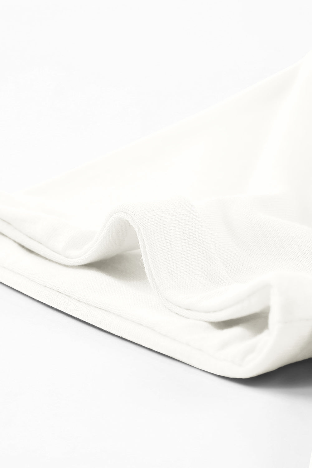White Casual Plain Crew Neck Top