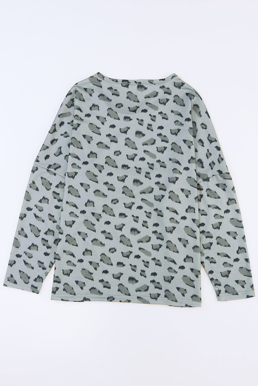 Leopard Animal Print Stitching Loose Long Sleeve Top