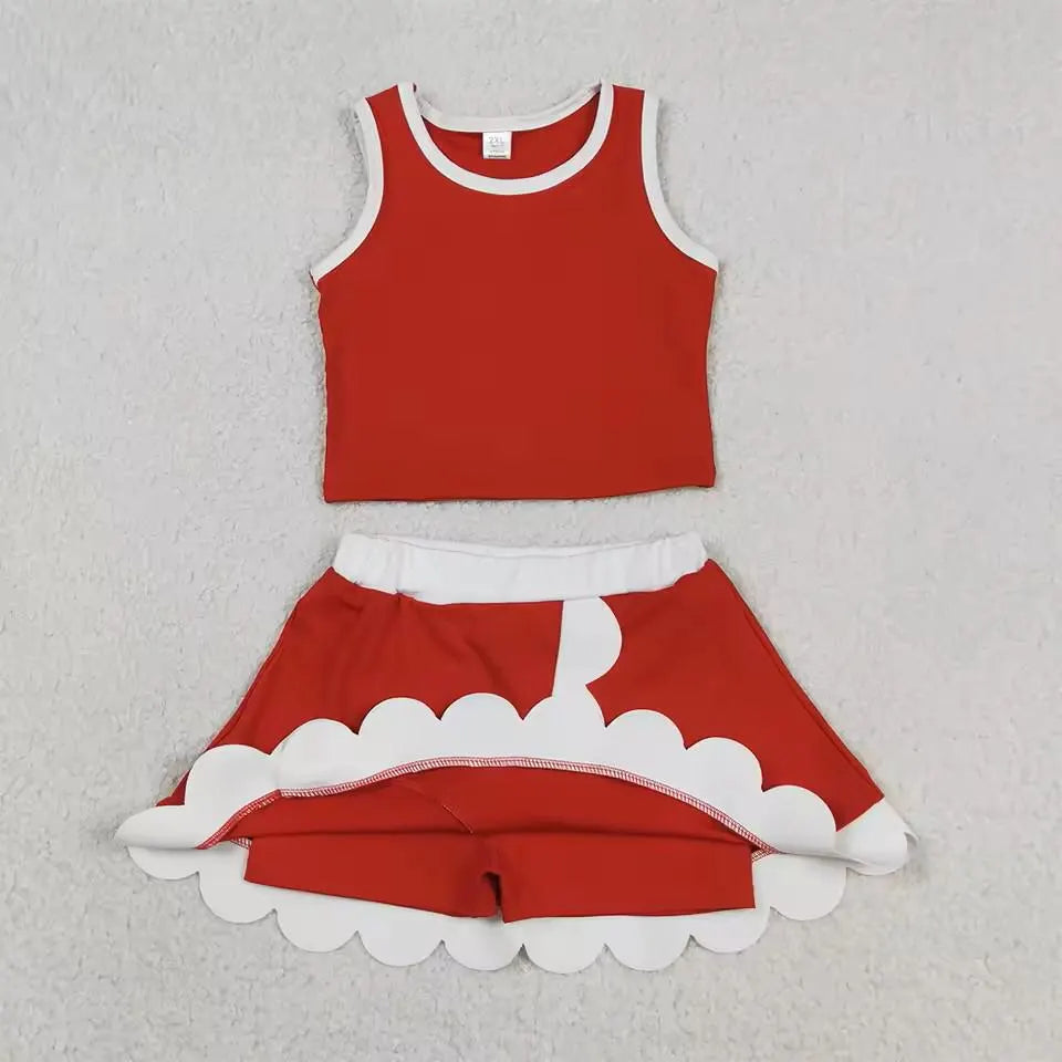 Toddler & Girls Athletic Skort Outfit. Sleeveless Summer Clothing Set, Variety of Styles.