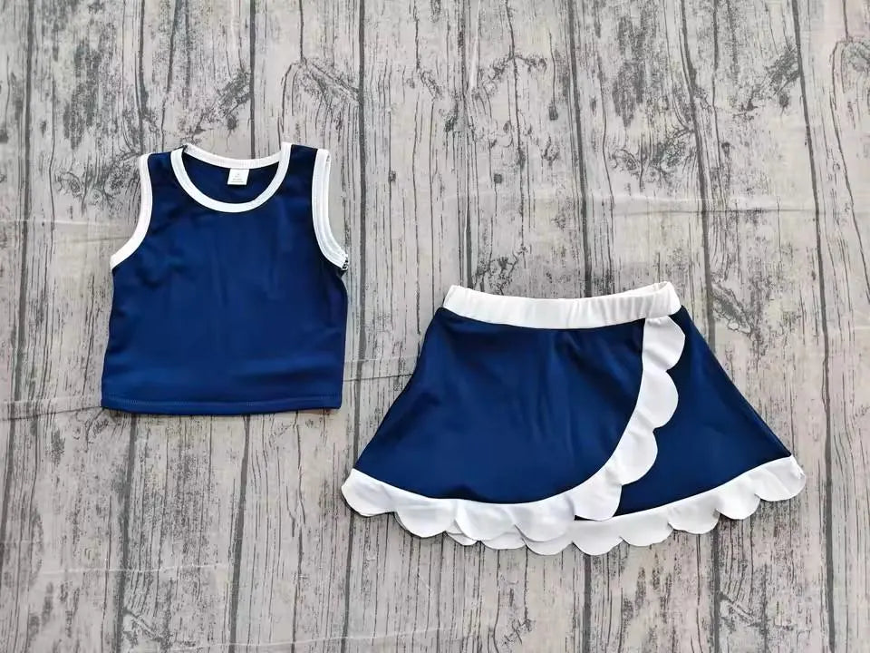 Toddler & Girls Athletic Skort Outfit. Sleeveless Summer Clothing Set, Variety of Styles.