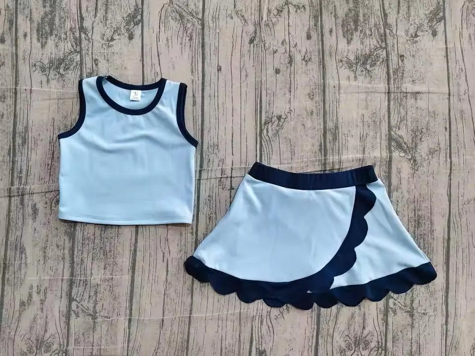 Toddler & Girls Athletic Skort Outfit. Sleeveless Summer Clothing Set, Variety of Styles.