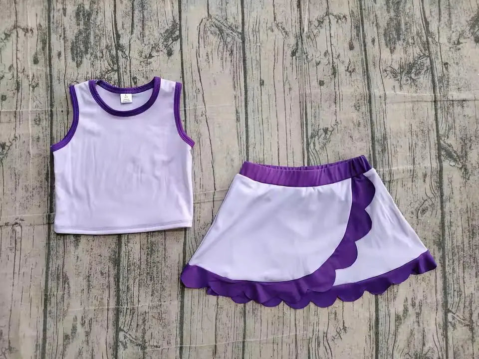 Toddler & Girls Athletic Skort Outfit. Sleeveless Summer Clothing Set, Variety of Styles.