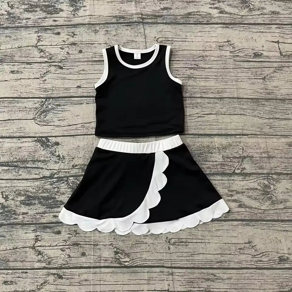 Toddler & Girls Athletic Skort Outfit. Sleeveless Summer Clothing Set, Variety of Styles.