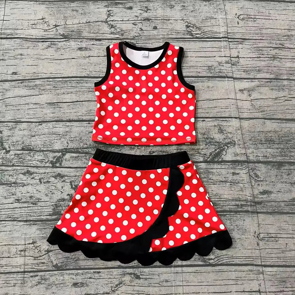 Toddler & Girls Athletic Skort Outfit. Sleeveless Summer Clothing Set, Variety of Styles.