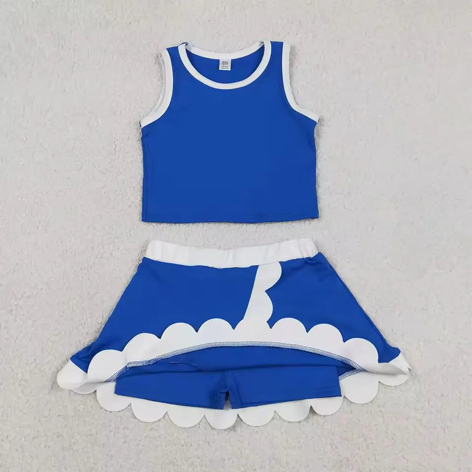 Toddler & Girls Athletic Skort Outfit. Sleeveless Summer Clothing Set, Variety of Styles.