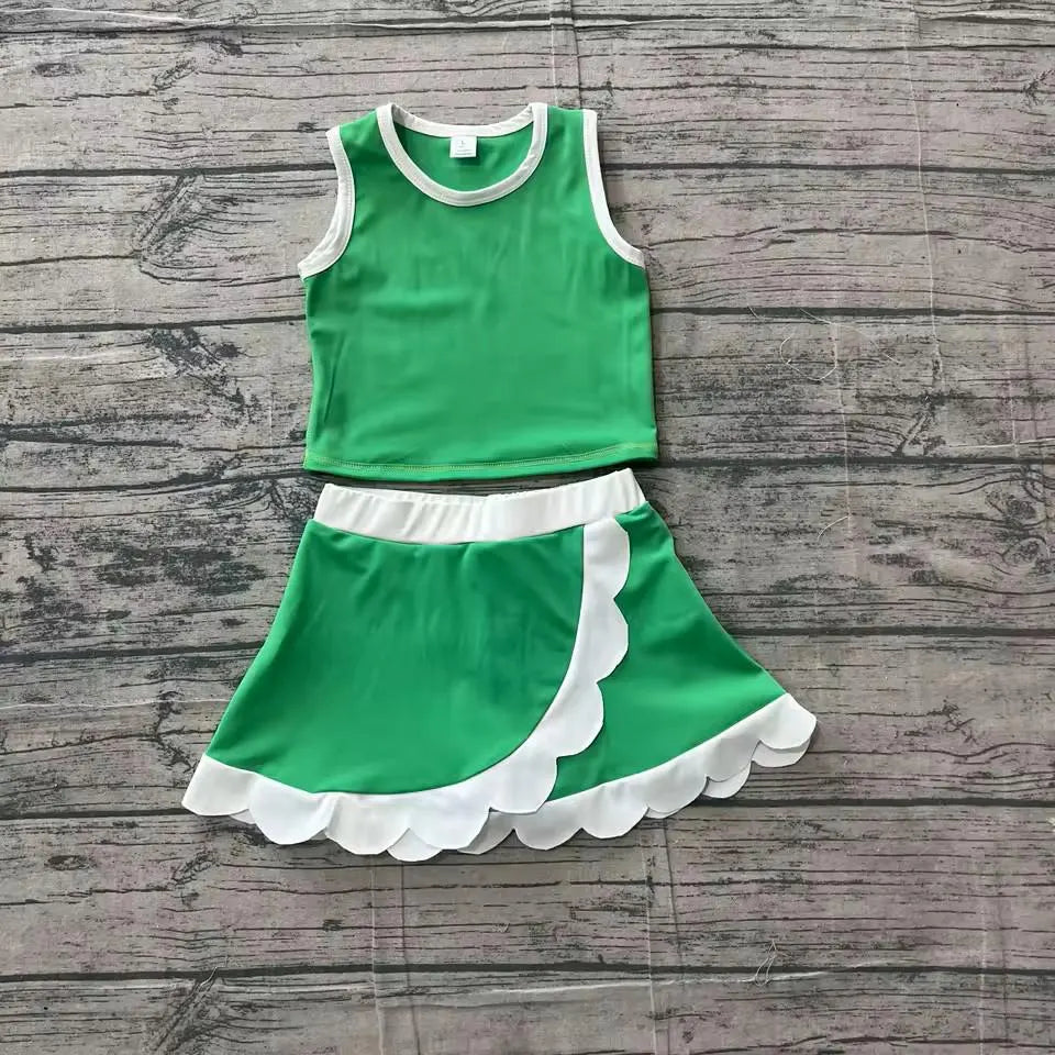 Toddler & Girls Athletic Skort Outfit. Sleeveless Summer Clothing Set, Variety of Styles.