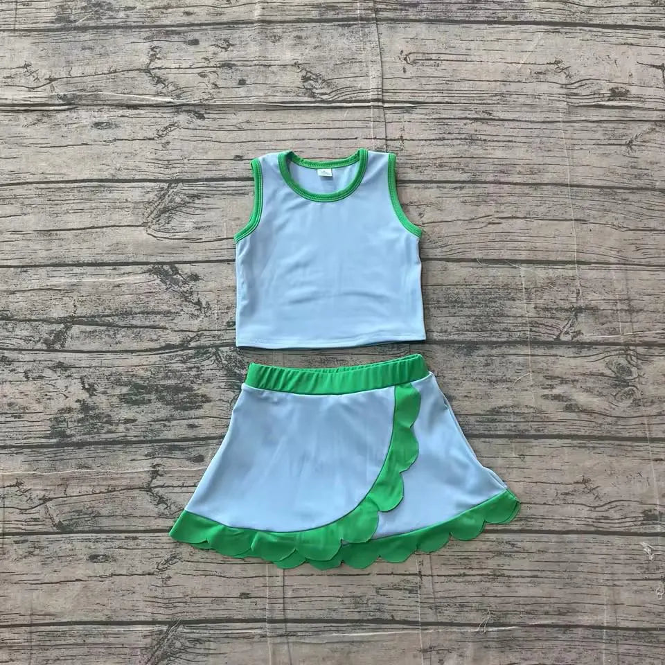 Toddler & Girls Athletic Skort Outfit. Sleeveless Summer Clothing Set, Variety of Styles.