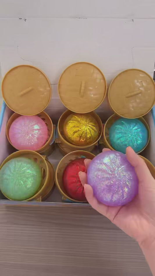 Glitter Dumpling Squishy with Box – Ultra Soft Stress Toy